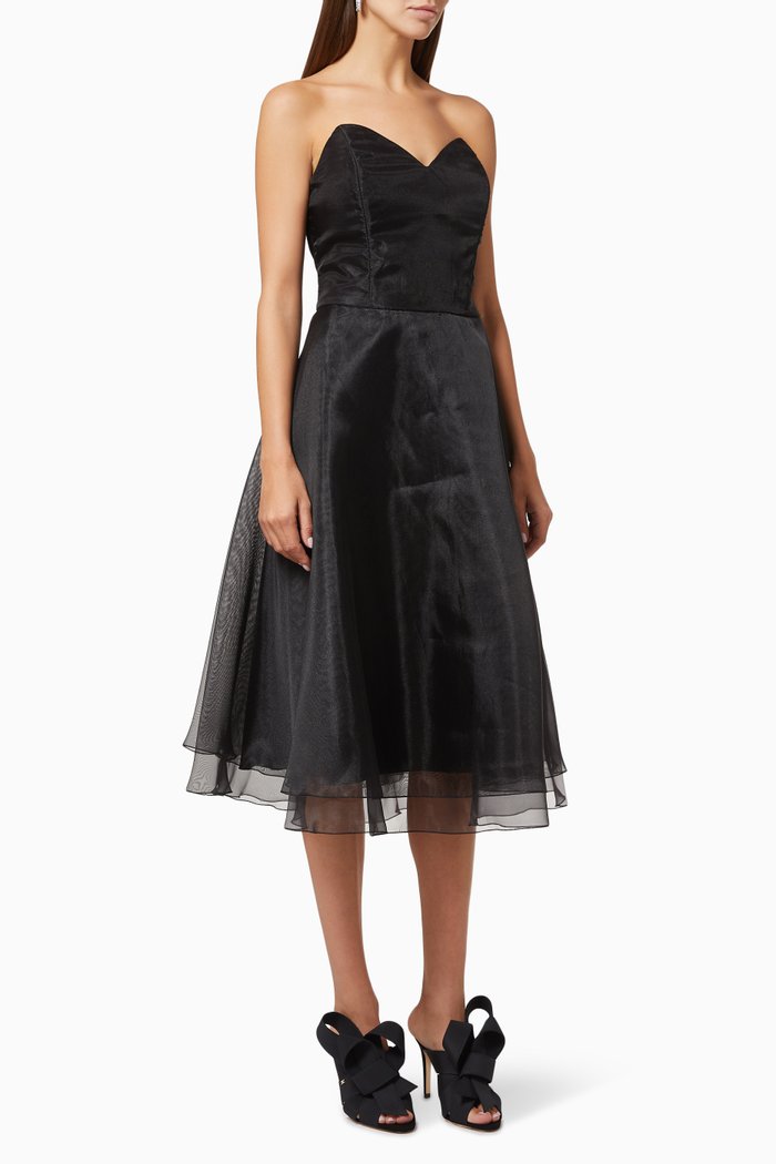 

Bustier Dress in Organza, Black
