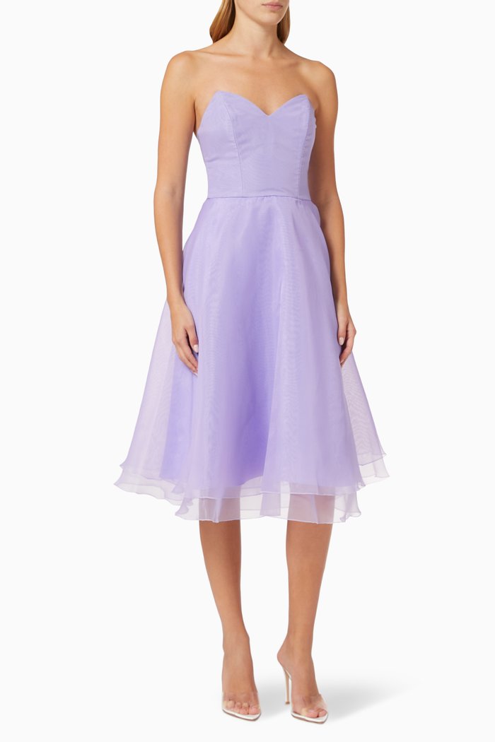 

Bustier Dress in Organza, Purple