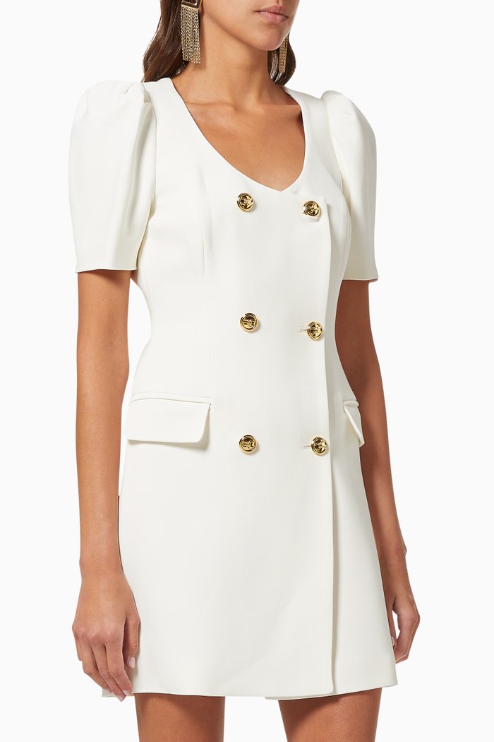 

Mini Coat Dress in Stretch Viscose, White