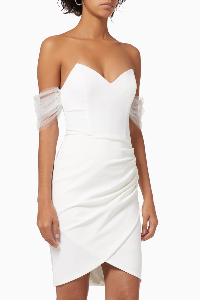 

Mini Dress in Bi-elastic Fabric, White