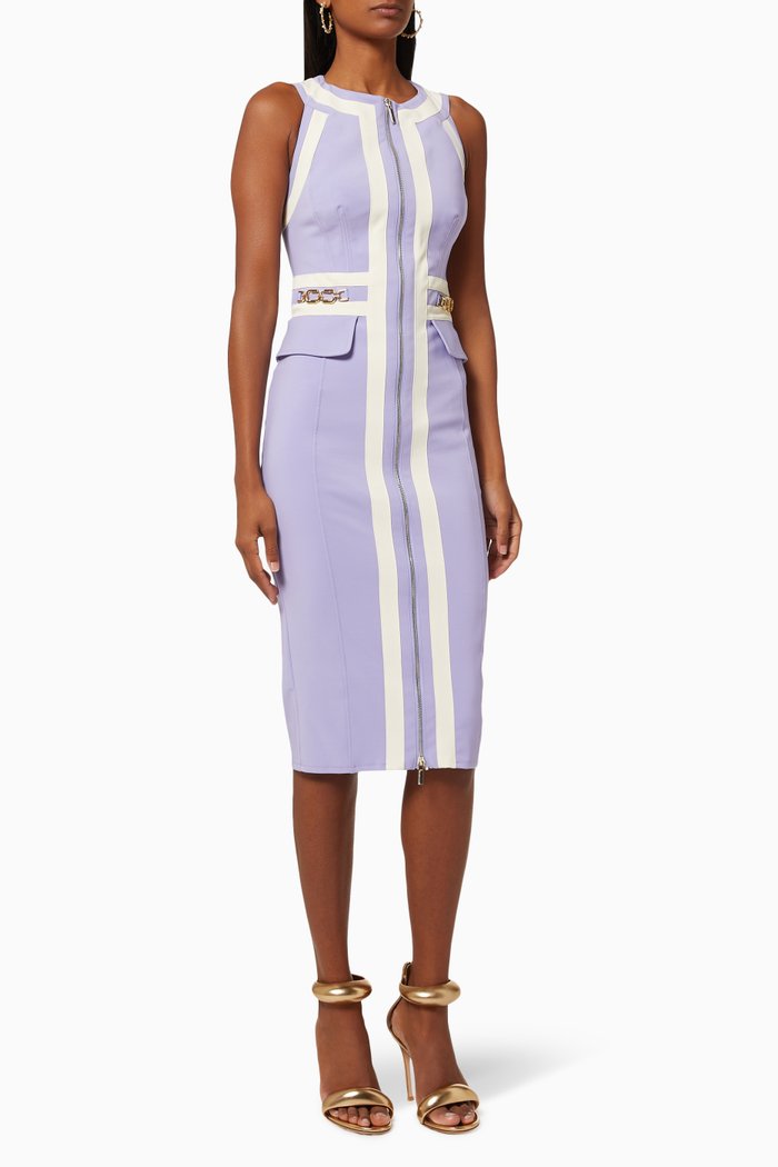 

Bi-Elastic Sheath Dress, Purple