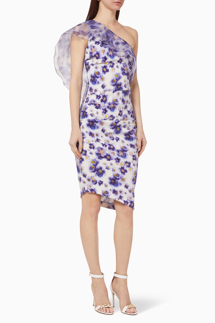 

Flounce Organza Dress, Purple