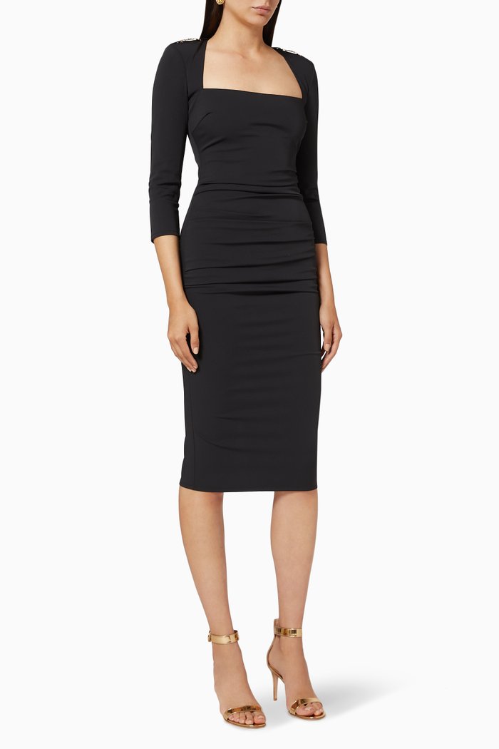 

Sheath Dress in Technical Fabric, Black