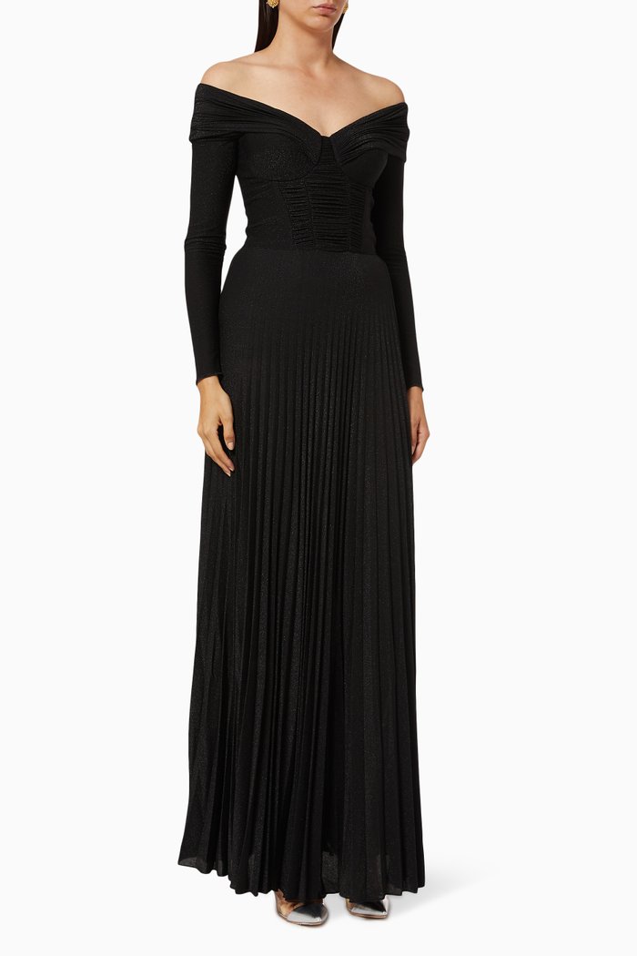 

Maxi Dress in Lamé Jersey, Black
