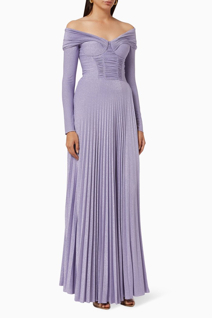 

Maxi Dress in Lamé Jersey, Purple