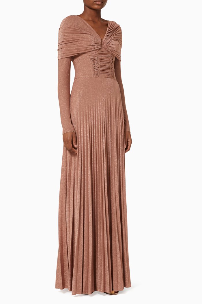 

Maxi Dress in Lamé Jersey, Rose gold