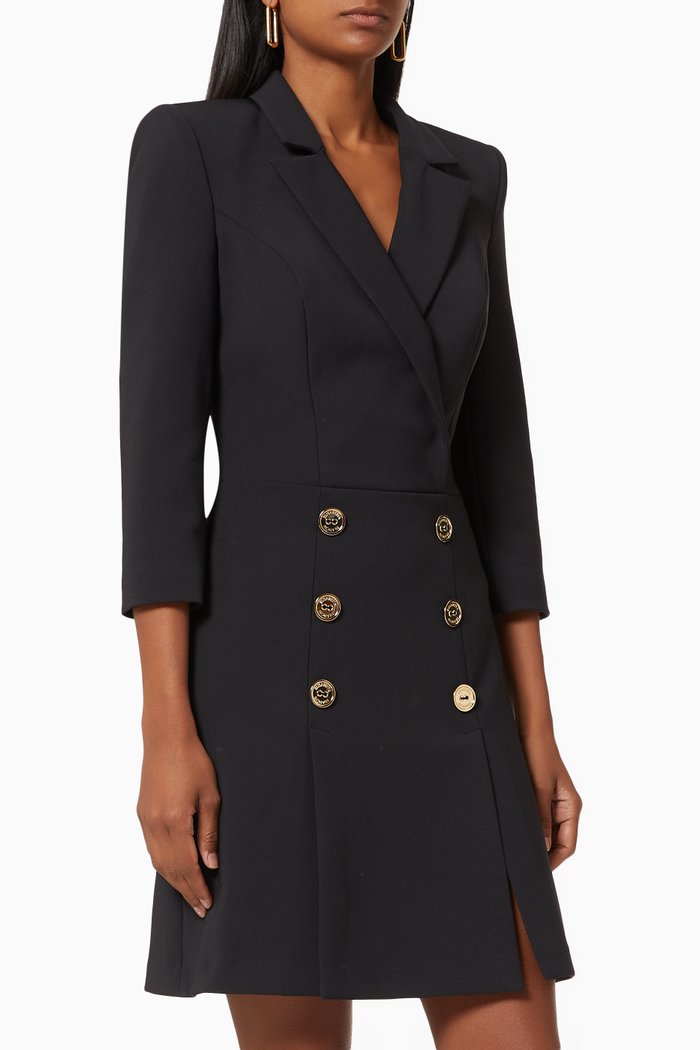 

Coat Dress in Crêpe, Black