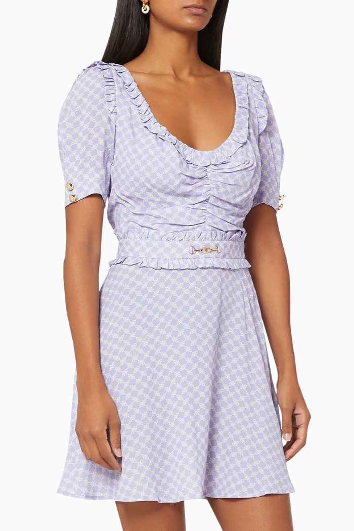 

Horse Bit Georgette Mini Dress, Purple