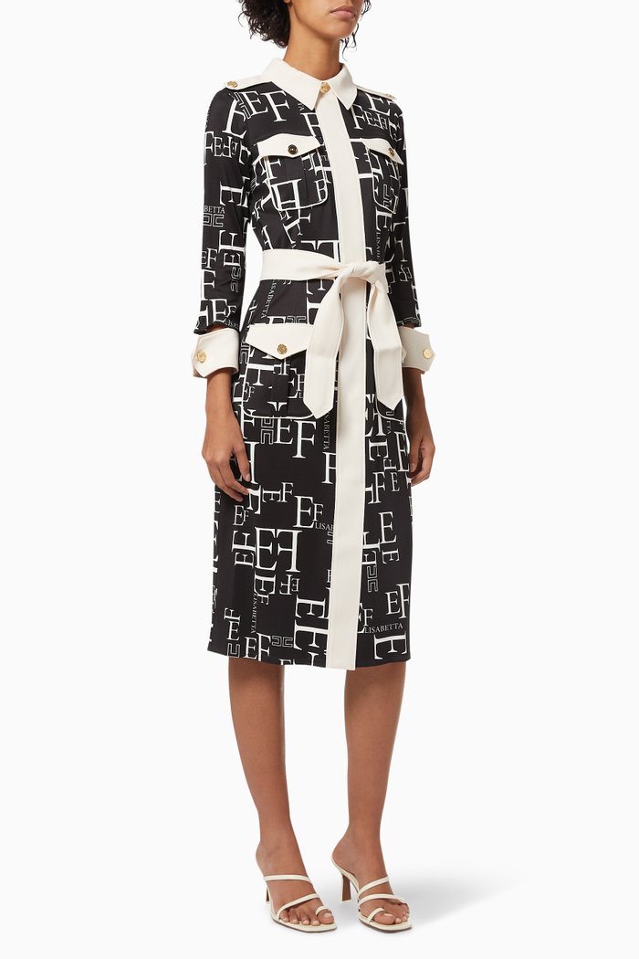 

Shirt Dress with Belt, Black