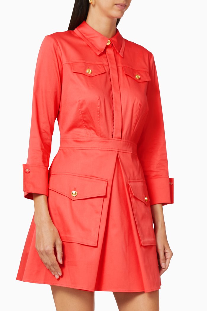 

Dress with Cut-out Logo in Stretch Fabric, White