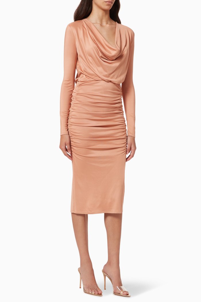 Fluid Jersey Dress, Rose gold