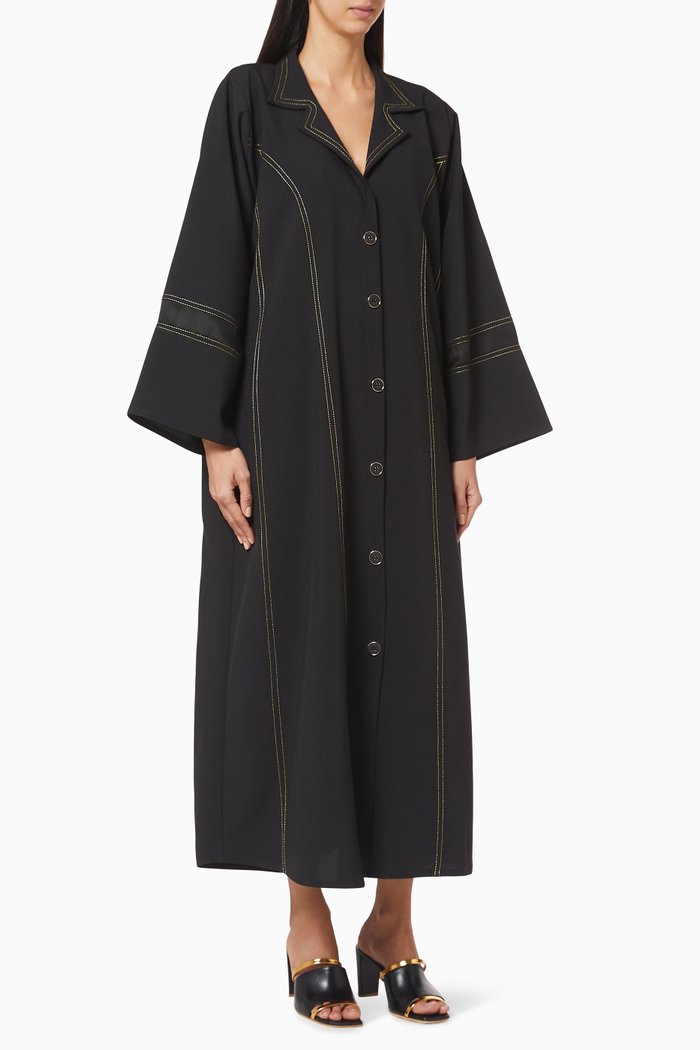 

Coat Style Abaya, Black
