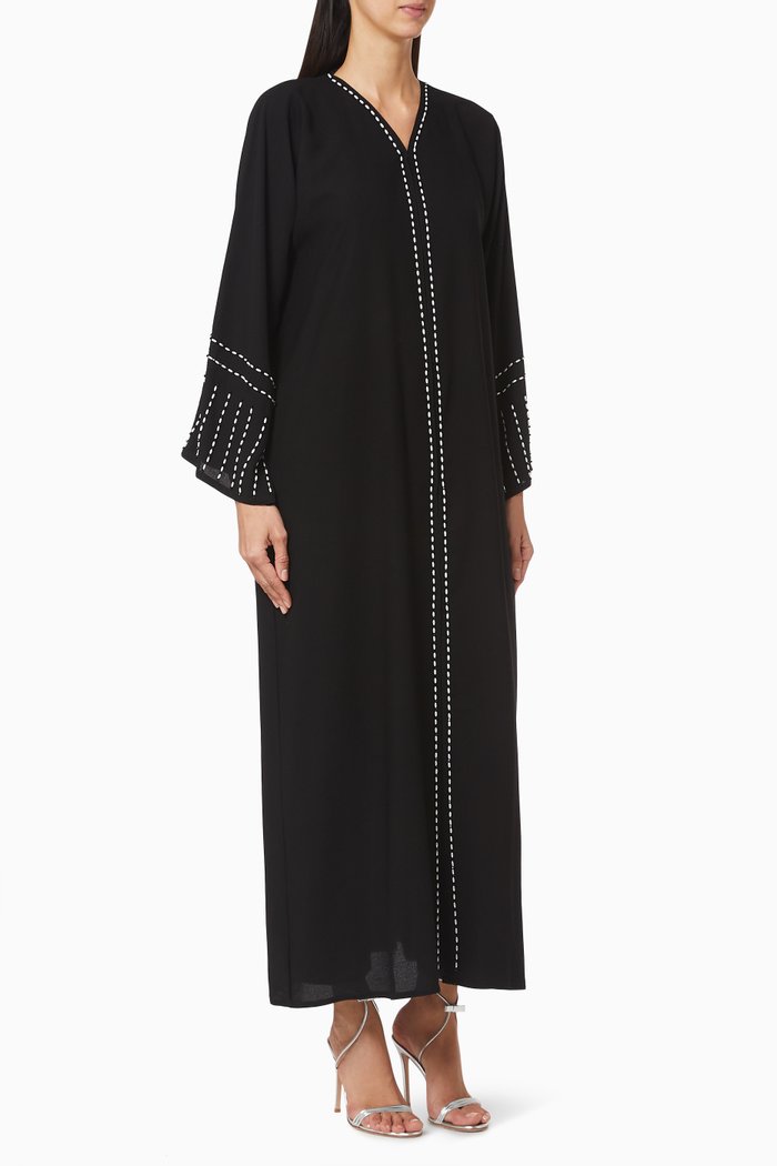 Hand Embroidered Abaya, Black