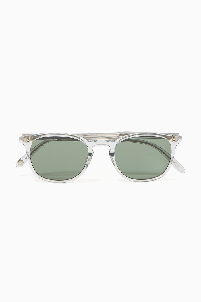 Kinney 49 Acetate Round-Frame Sunglasses, Colourless