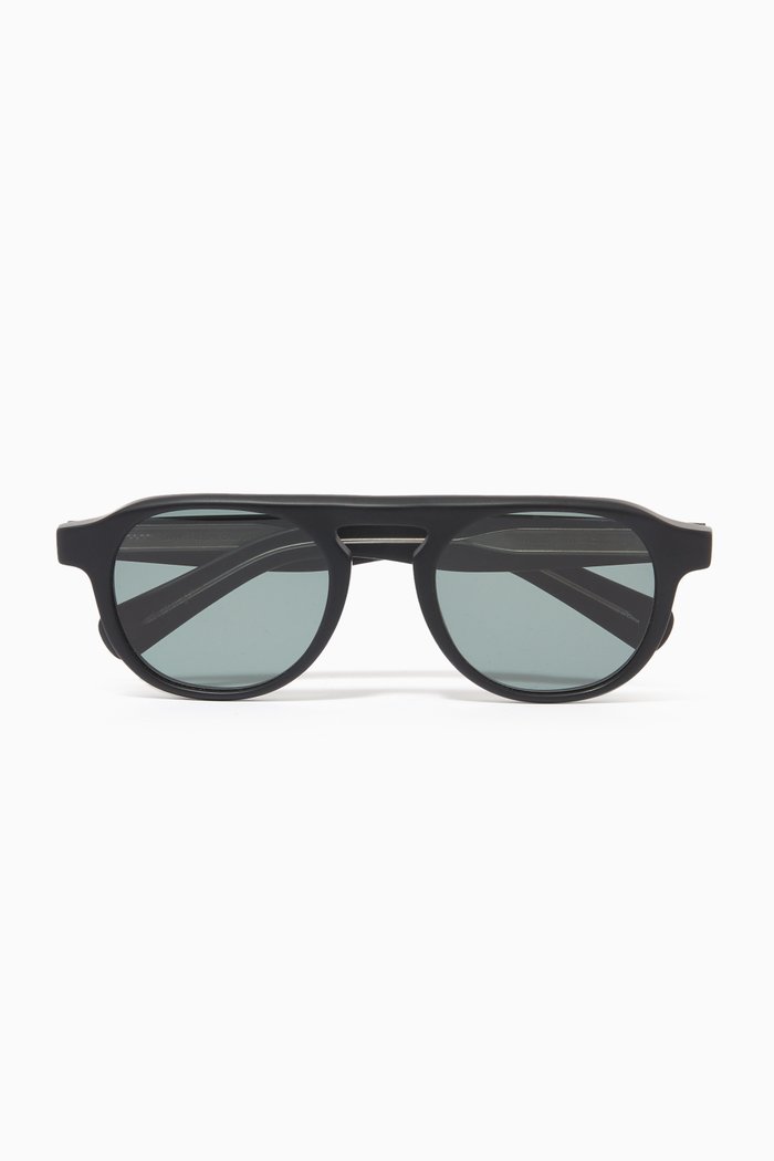 

Harding 48 Aviator Sunglasses in Acetate, Black