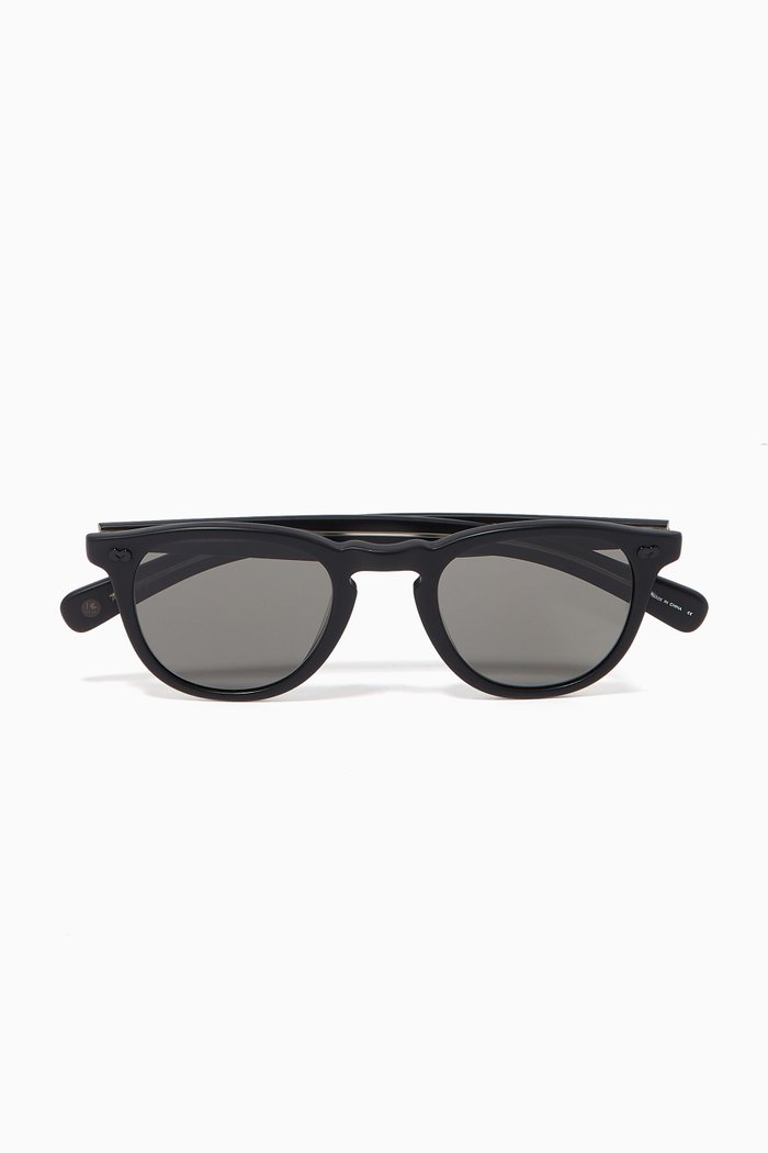 

Hampton X 46 Acetate Round-Frame Sunglasses, Black