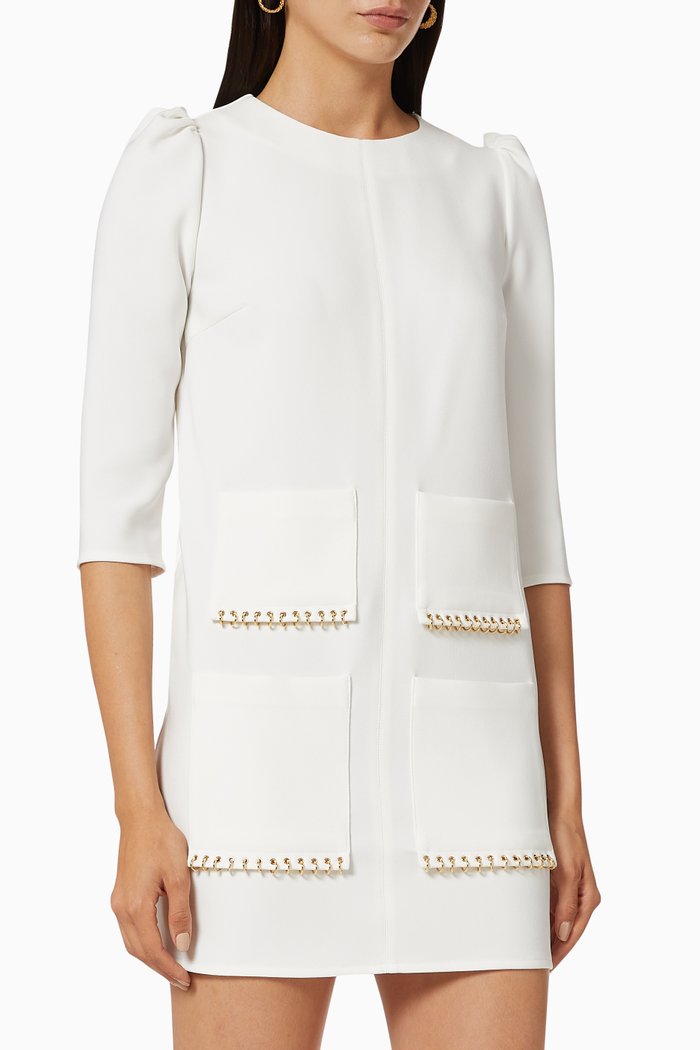 

Crêpe Boxy Dress, White