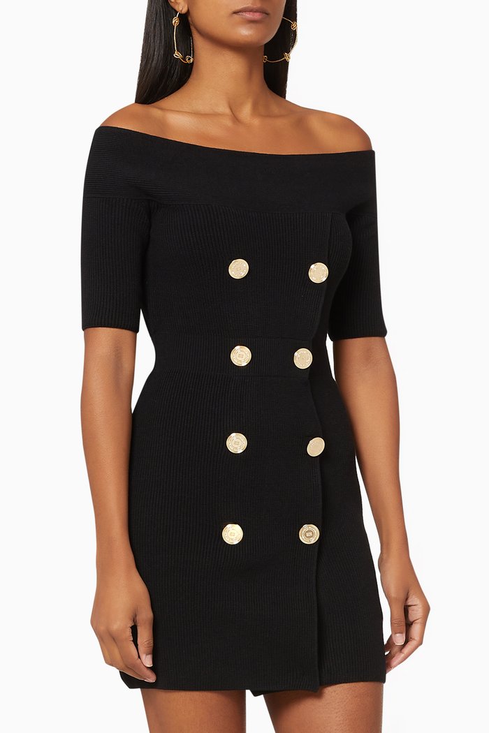 

Knit Coat Dress, Black