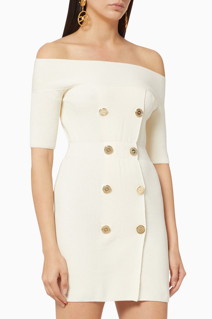

Knit Coat Dress, White