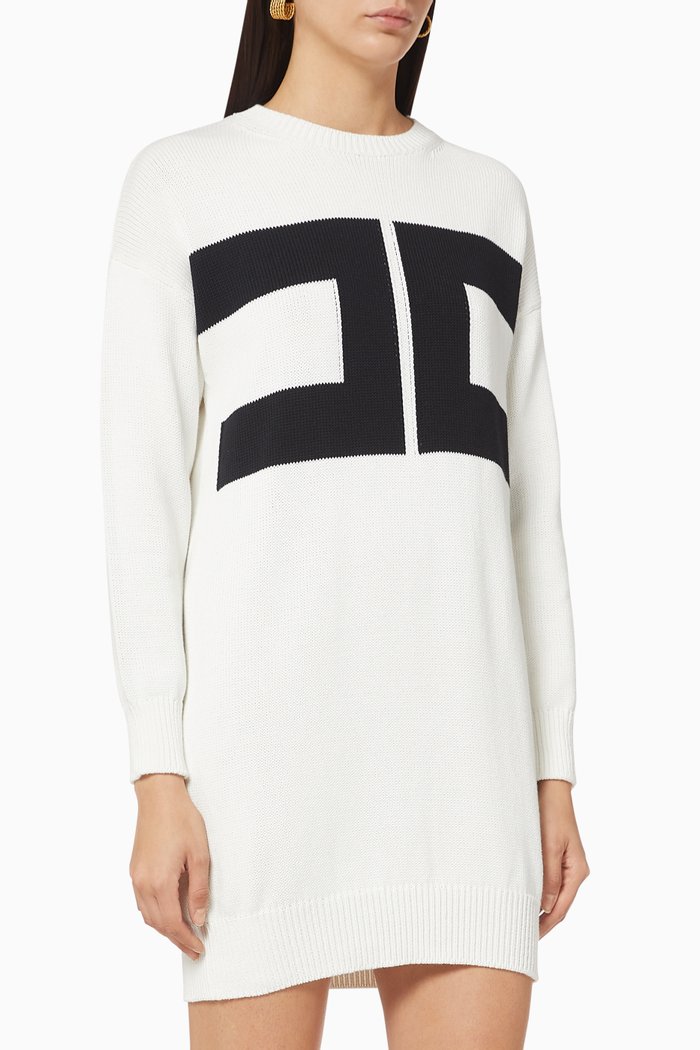 

Logo Cotton Knit Dress, Multicolour