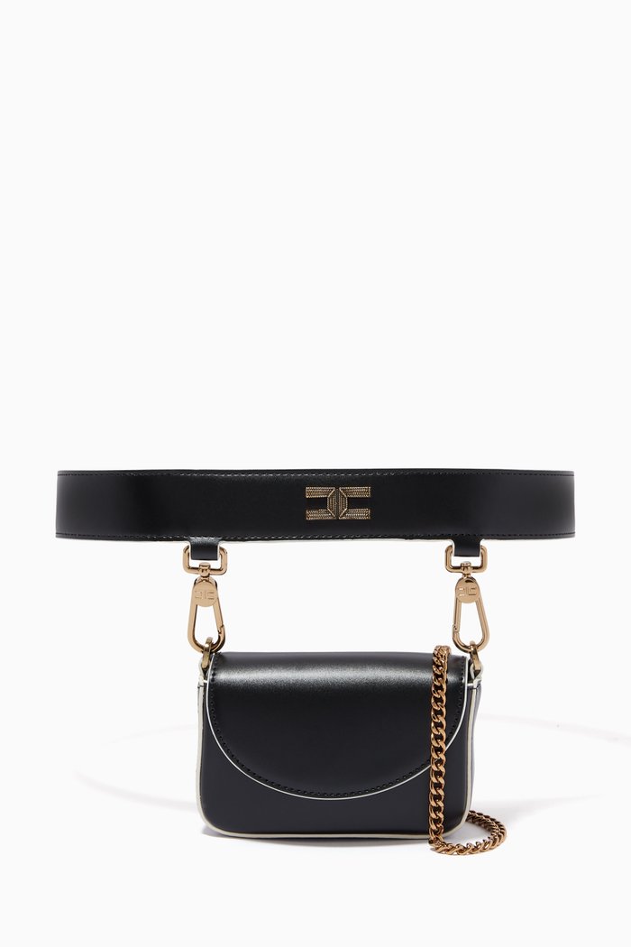 

Belt Bag with Chain Strap in Faux Leather, Multicolour