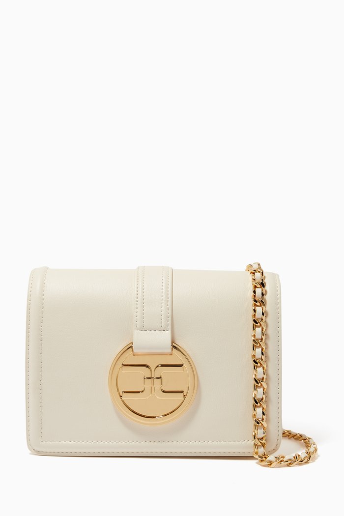 

Small Shoulder Bag in Faux Leather, White