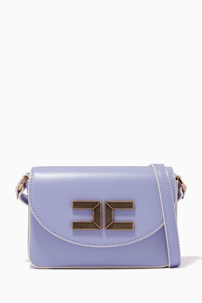 

Box Bag in Faux Leather, Purple