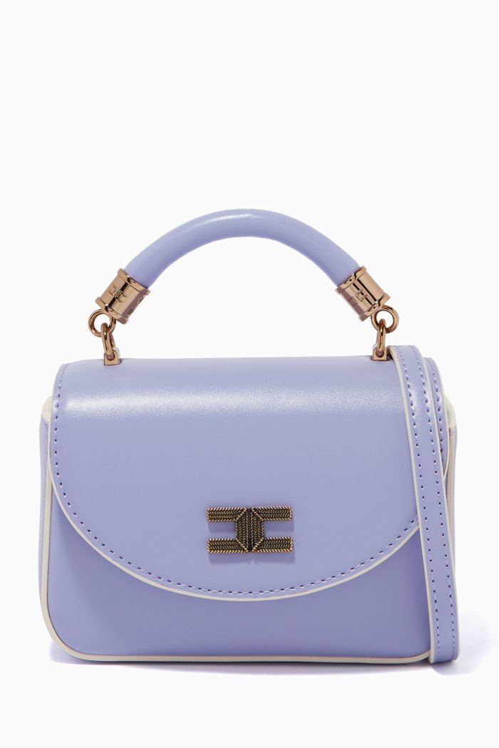 

Micro Box Bag in Faux Leather, Purple