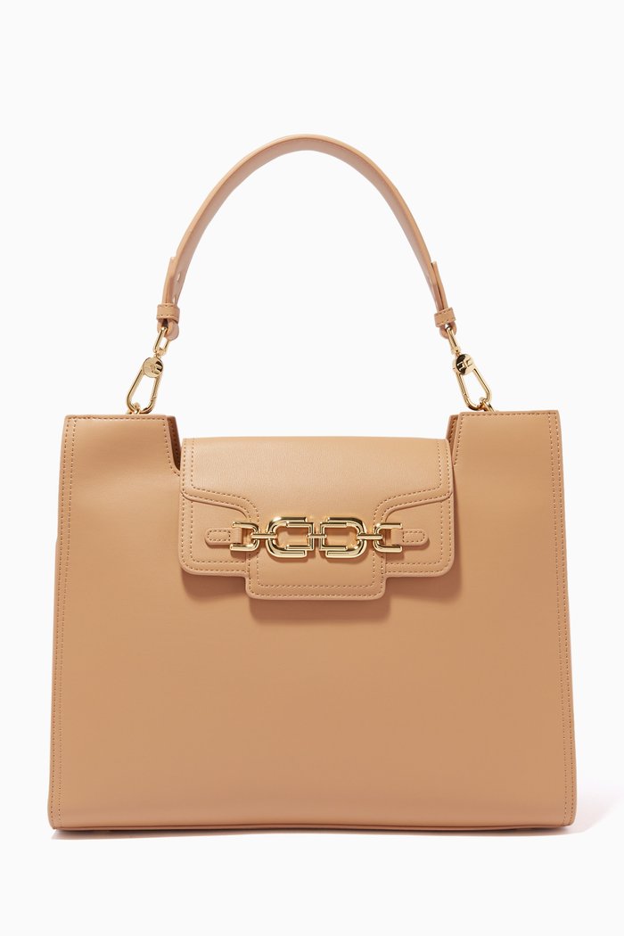 

Large Bag in Faux Leather, Brown
