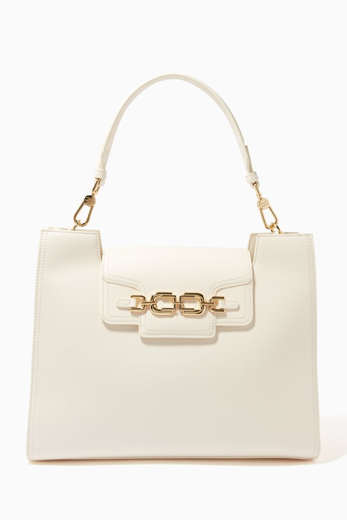 

Large Bag in Faux Leather, White