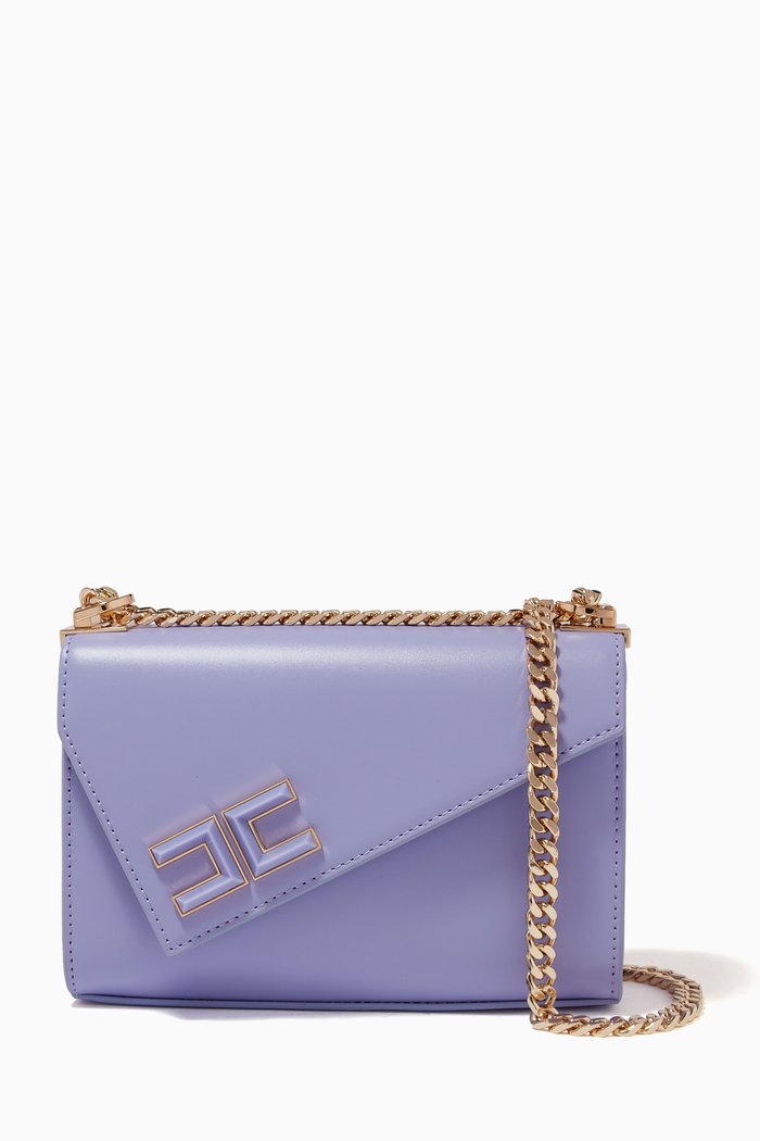 

Asymmetric Logo Shoulder Bag, Purple
