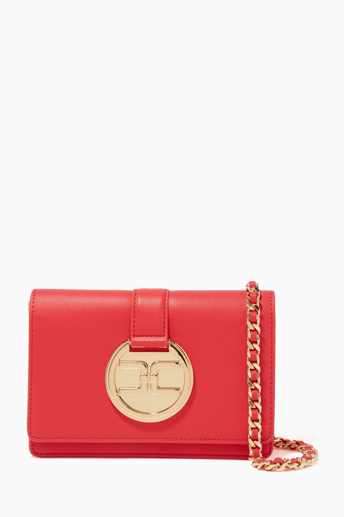 Button Logo Bag, Red