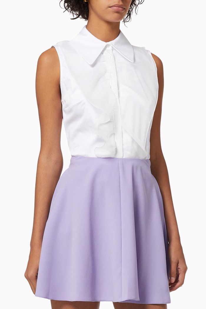 

Crop Shirt with Ruffles, Grey