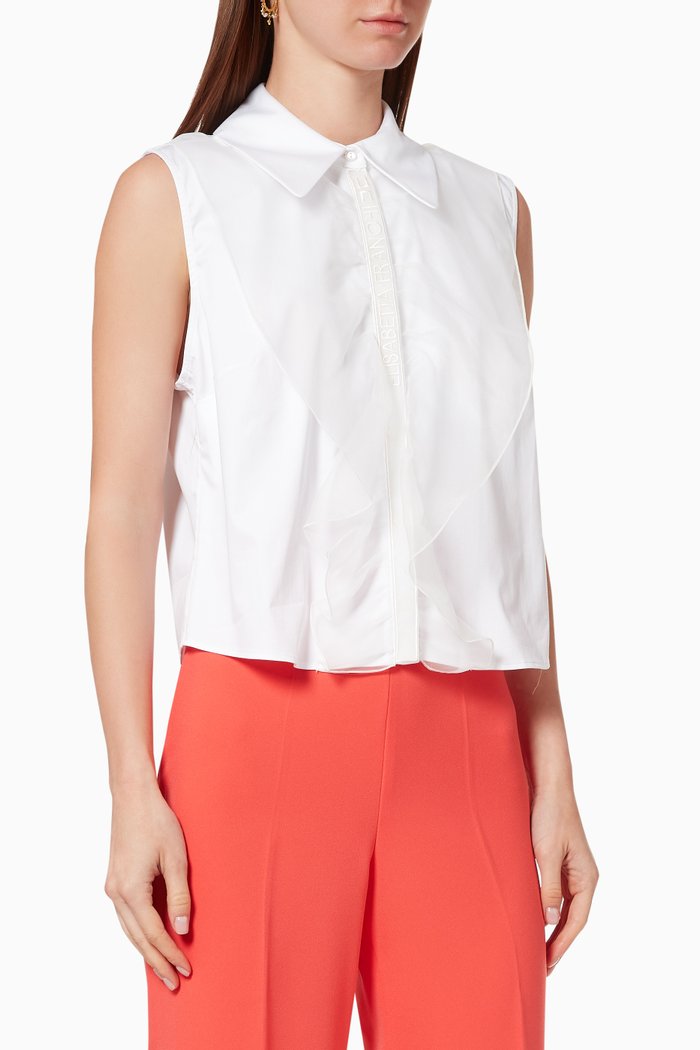 

Crop Shirt with Ruffles, Red