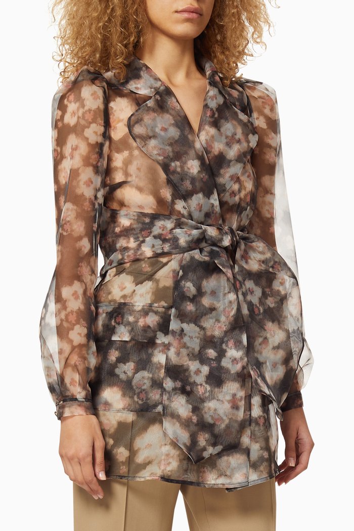 

Watercolour Organza Blouse, Black