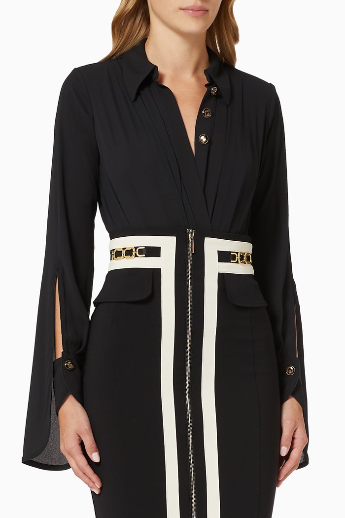 

Bodysuit Blouse in Georgette, Black