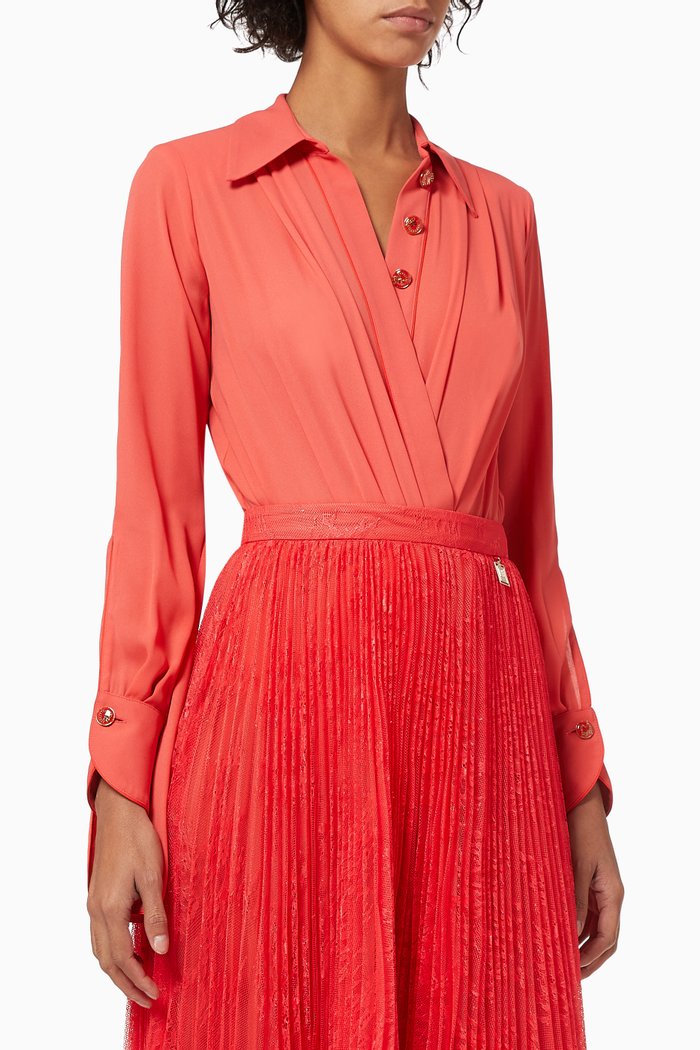 

Bodysuit Blouse in Georgette, Red