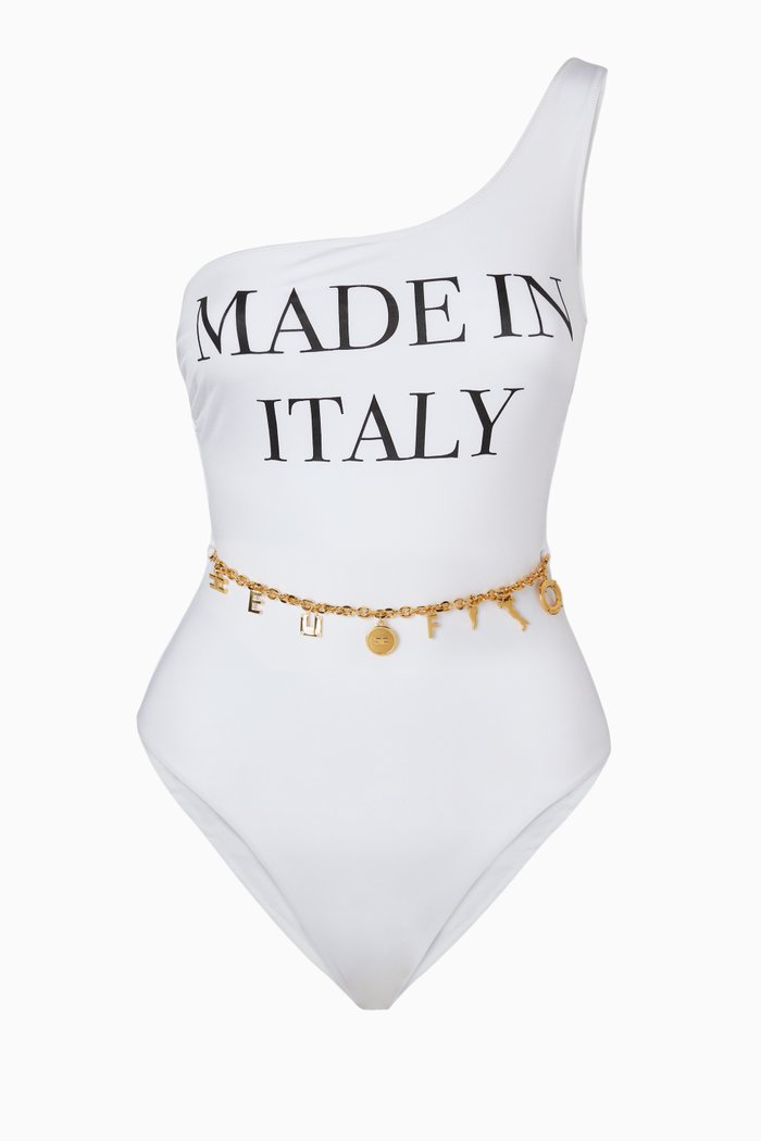 

Chain Appliqué One-Piece Swimsuit, Multicolour