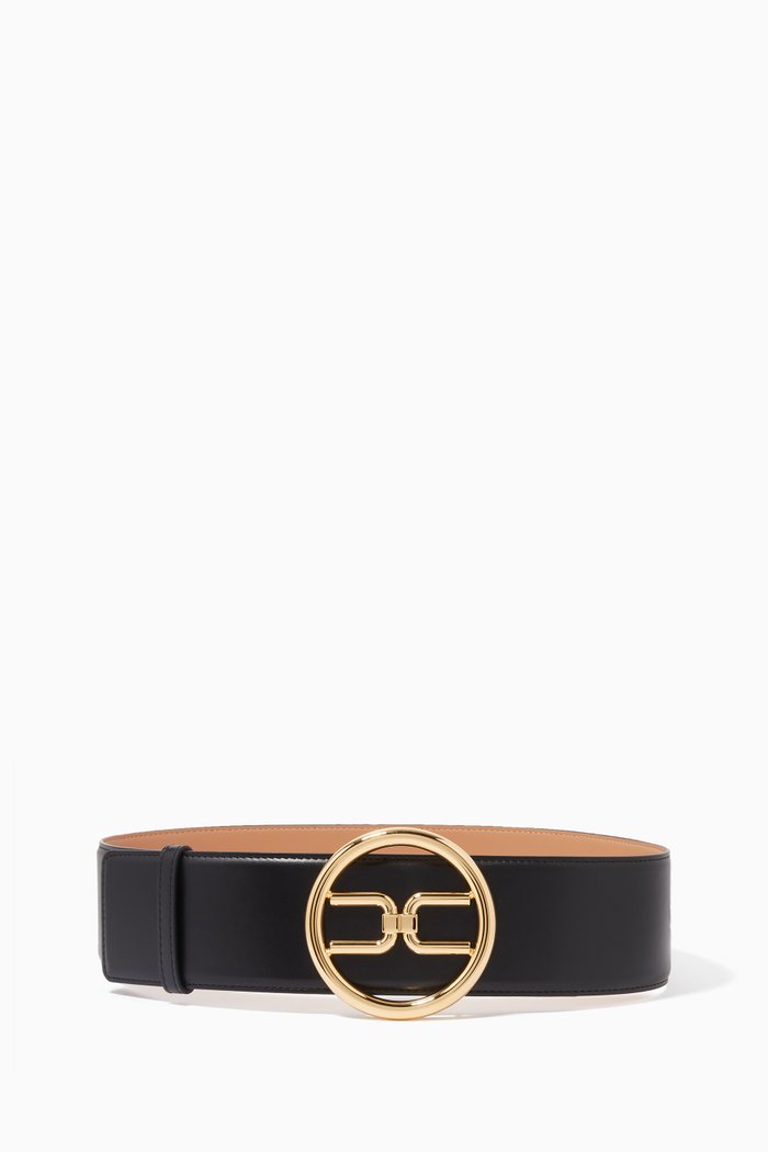 

Logo Belt in Faux Leather, Black