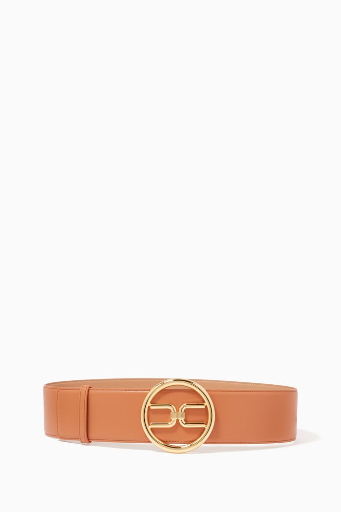 

Logo Belt in Faux Leather, Pink