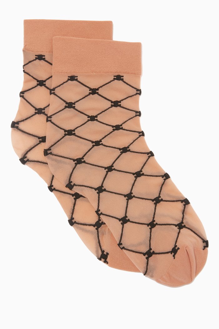 

Short Socks in Monogram Logo Lycra, Blue