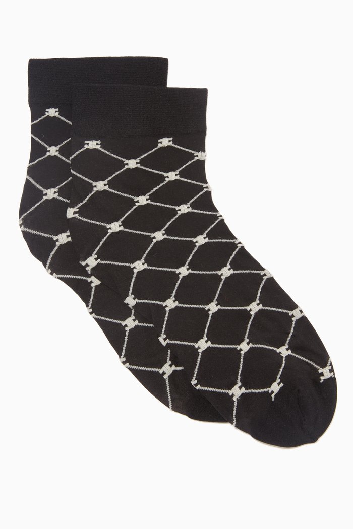

Short Socks in Monogram Logo Lycra, Multicolour