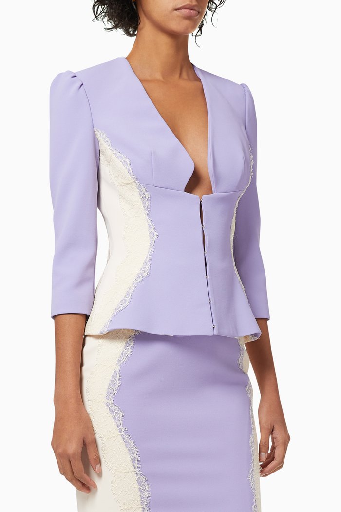 Two Tone Lace Jacket, Purple