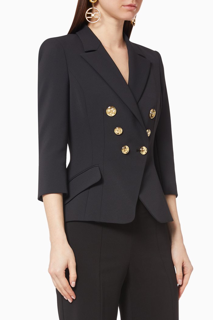 

Crêpe Short Jacket, Black