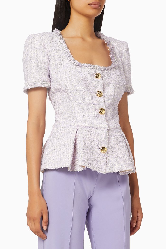 

Tweed Peplum Jacket, Purple