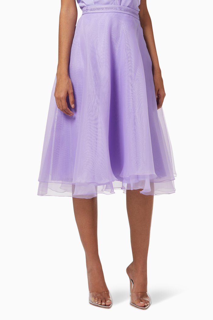 

Midi Skirt in Organza Voile, Purple