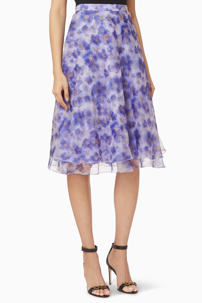 

Organza Flared Skirt, Purple
