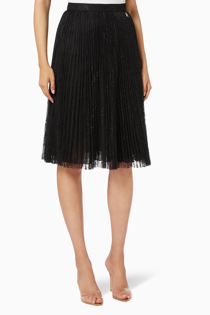 

Midi Skirt in Chantilly Lace, Black