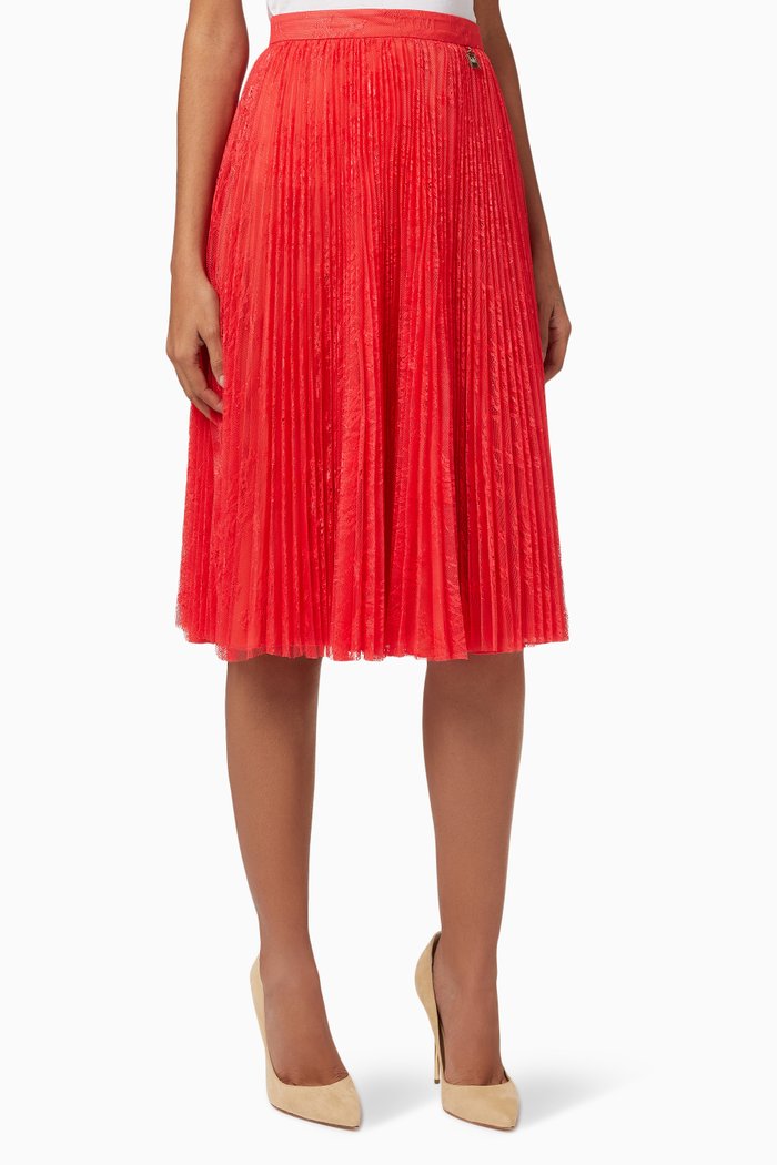 

Midi Skirt in Chantilly Lace, Red