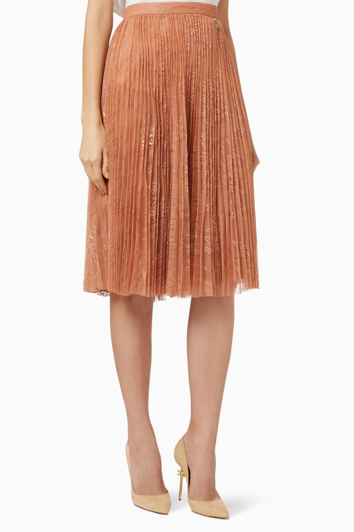 

Midi Skirt in Chantilly Lace, Rose gold